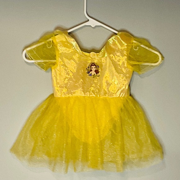 Disney store Beauty & beast Halloween costume Princess Belle 6-12 months yellow - Picture 1 of 10